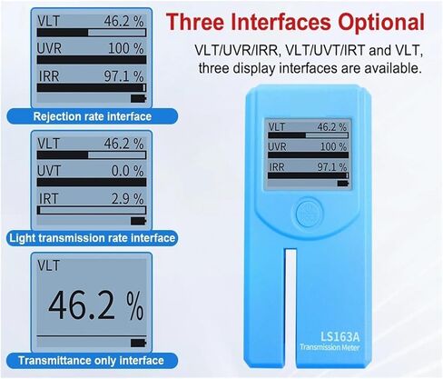 نافذة السيارة تينت متر اختبار الفيلم الشمسي VLT شاشة قابلة للتدوير للسيارات LS163 LS163A مع المعايرة التلقائية (LS163A) in Kuwait
