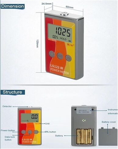 Solar Infared Power Meter UV Light Intensity Measure Ultraviolet IR Radiation with Automatic Calibration(LS122 IR Power Meter) in Saudi Arabia