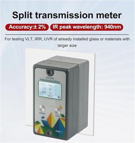 Window Solar Film Meter LS110A Split UV 365nm and IR 940nm VLT Stick-Film Glass Parallel Optical Path Stable with Automatic Calibration in Saudi Arabia