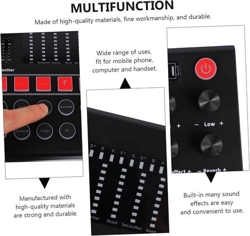 Portable Voice Changer Live Sound Card with Dsp Noise Reduction Audio Mixer for Streaming Karaoke Gaming Compatible with Computer Phone and Instruments in Kuwait