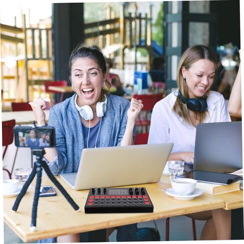 Portable Voice Changer Live Sound Card with Dsp Noise Reduction Audio Mixer for Streaming Karaoke Gaming Compatible with Computer Phone and Instruments in Kuwait