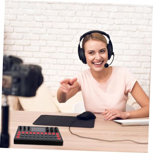 Portable Voice Changer Live Sound Card with Dsp Noise Reduction Audio Mixer for Streaming Karaoke Gaming Compatible with Computer Phone and Instruments in Kuwait