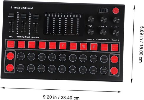Portable Voice Changer Live Sound Card with Dsp Noise Reduction Audio Mixer for Streaming Karaoke Gaming Compatible with Computer Phone and Instruments in Kuwait