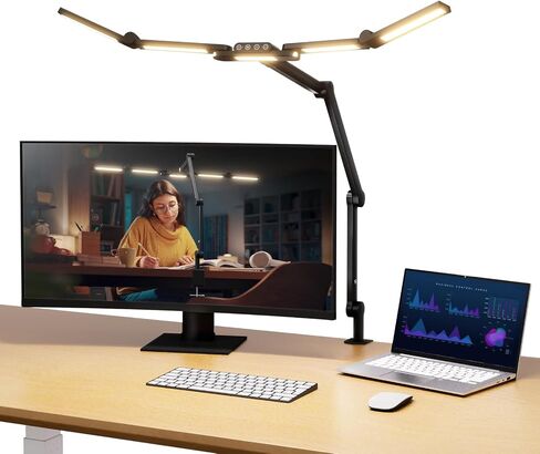 NEEWER Basics 32.5" Clip On Desktop LED Light for Home Office, 23W LED Dimmable Architect Lamp with Table Desk Clamp, 5 Light Bars, Computer Drafting Video Conference Atmosphere Lighting, DL01 in Saudi Arabia