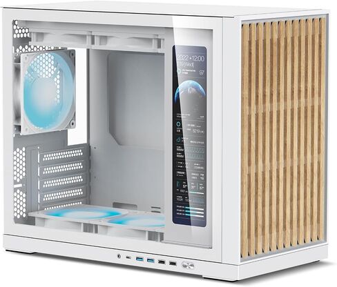 حافظة الكمبيوتر Shiny Snake G600 MFF مع شاشة جانبية مقاس 11.3 بوصة - اللوحة الأم M-ATX/Mini-ITX - 120/240/280/360 AIO + مشعاع 170 مم + متوافق مع وحدة معالجة الرسومات 400 مم - زجاج مقسى + ما يصل إلى 7 مراوح تبريد، أبيض البتولا in Kuwait