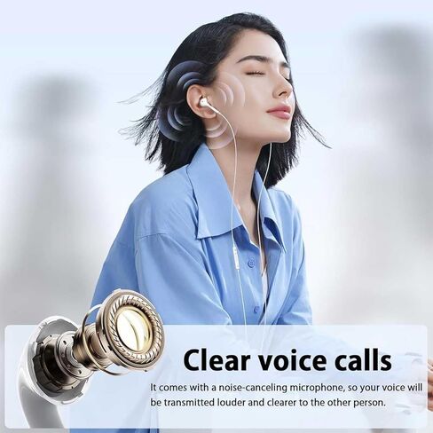 سماعات رأس USB C لهاتف iPhone 17، قطعتان من سماعات الأذن USB من النوع C HiFi لتقليل الضوضاء مع ميكروفون والتحكم في مستوى الصوت لهاتف iPhone 17 16 15، iPad Pro، Galaxy S23/S22/S21/Ultra Note 20، Pixel 7 - أبيض in Kuwait