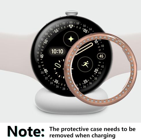 5Pcs Bling Crystal Protector Compatible with Google Pixel Watch 4 41mm 2025, 5-Pack HD PC Protective Case Compatible with Google Watch 4 41mm, Transparent, Black, Silver, Rose Gold, Gunmetal in Kuwait