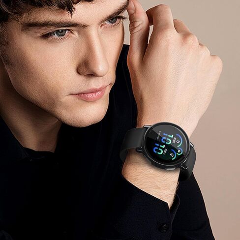 عبوتان لحافظة حماية شاشة الساعة الذكية Garmin vivoactive 6، تغطية كاملة عالية الدقة ورفيعة للغاية مقاومة للخدش، منفذ شاحن + حماية صلبة من البولي كربونات مع فيلم مقسى مدمج (أسود) in Kuwait