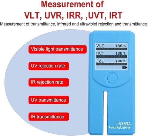 Window Tint Meter Solar Film Tester 3 in 1 Transmission Car Uv VLT for LS163 LS163A with Automatic Calibration(LS163) in Saudi Arabia