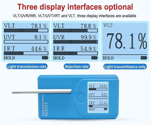 Window Tint Meter Solar Film Tester 3 in 1 Transmission Car Uv VLT for LS163 LS163A with Automatic Calibration(LS163) in Saudi Arabia