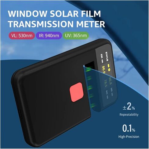 3-in-1 Handheld Window Tint Transmission Meter VL/UV/IR Transmittance Car Glass Solar Film Tester with Automatic Calibration in Saudi Arabia