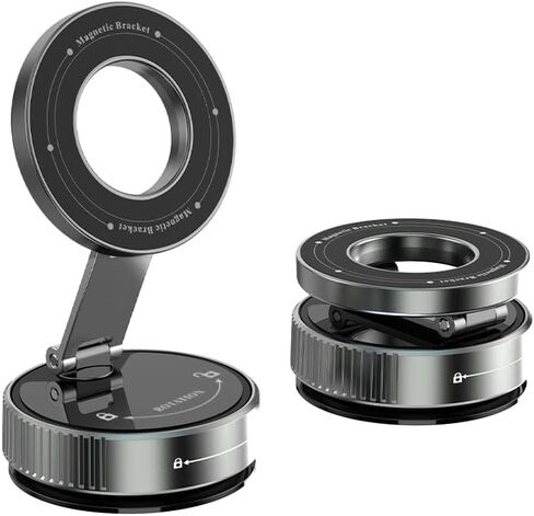 حامل هاتف Veltrix Magno Grip Pro، حامل هاتف مغناطيسي قابل للتعديل 360 درجة، حامل شفط كهربائي قابل للطي مع قاعدة بنمط ماسي للسيارة/المرآة/سطح أملس، مادة معدنية in Saudi Arabia