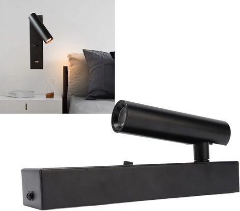 مصباح قراءة على الحائط LED من Yosoo Health Gear، مصباح مثبت على الحائط بذراع قابل للتعديل مع منفذ شحن USB لللوح الأمامي لغرفة النوم in Saudi Arabia