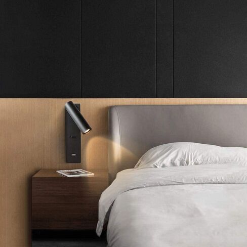 Adjustable LED Wall Lamp with USB Charger - Black Bedside Reading Light, Table Desk Spotlight, Ideal for Shelves and Chaners (4000K) in Saudi Arabia
