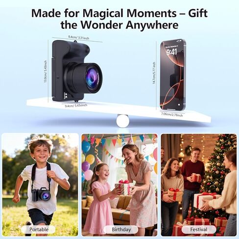 كاميرا رقمية بدقة 4K للتصوير الفوتوغرافي والفيديو، وكاميرا تسجيل فيديو بدقة 56 ميجابكسل مع شاشة قلاب 3 بوصات بزاوية 180 درجة، وكاميرا سفر مدمجة بتكبير 16X، وكاميرات رقمية للبالغين والمبتدئين مع بطاقة SD سعة 32 جيجابايت in Kuwait