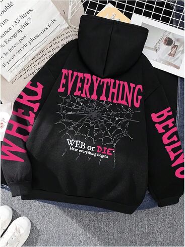 Hoodies النسائية المكساة Y2K محصول بلوزات كبيرة الحجم in Saudi Arabia