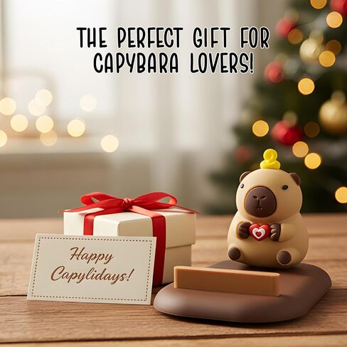 Capybara Phone Stand (Boba) - Sturdy Universal Holder for Smartphones, iPhone & Android - Cute Animal Desk Accessory, Novelty Kawaii Decor Gift for Capybara Lovers in Saudi Arabia