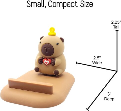 Capybara Phone Stand (Boba) - Sturdy Universal Holder for Smartphones, iPhone & Android - Cute Animal Desk Accessory, Novelty Kawaii Decor Gift for Capybara Lovers in Saudi Arabia
