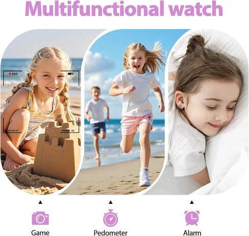 ساعات ذكية للأطفال من AXYWINBO للفتيات والأولاد 4G GPS Call Text-Smart Watch للأطفال لعبة كاميرا عداد الخطى وساعة منبه وآلة حاسبة للأطفال وهدايا للبنات والأولاد من عمر 4 إلى 12 عامًا باللون الوردي in Kuwait