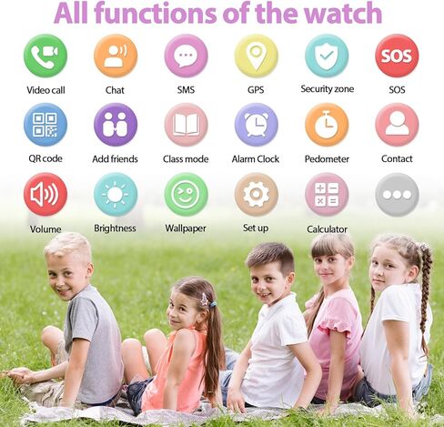 ساعات ذكية للأطفال من AXYWINBO للفتيات والأولاد 4G GPS Call Text-Smart Watch للأطفال لعبة كاميرا عداد الخطى وساعة منبه وآلة حاسبة للأطفال وهدايا للبنات والأولاد من عمر 4 إلى 12 عامًا باللون الوردي in Kuwait