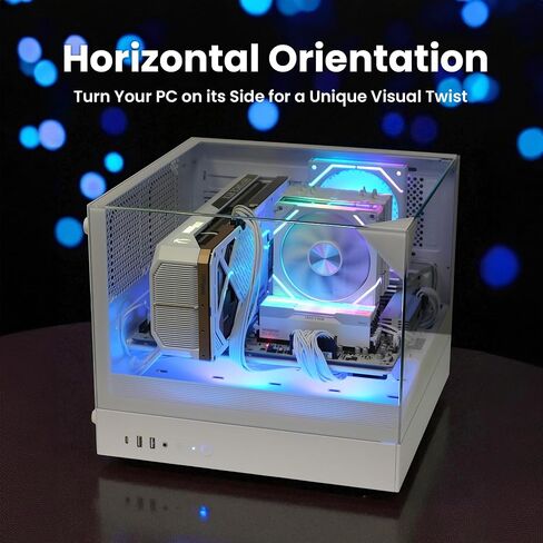 Zalman ZQBE ATX Mid Tower PC Case, 3 x PWM ARGB Fans with Multi-Port Fan Hub RGB Controller Included, USB Type-C 3.2, 240mm Radiator Support, Full-View Panoramic Tempered Glass Panels, White in Kuwait