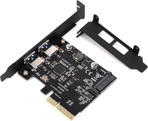 بطاقة توسيع SUNGOOYUE USB 3.2 PCIe، أسود، منافذ TypeC وTypeA، نقل بيانات بسرعة 10 جيجابت في الثانية، دعم HotPlug، واجهة الطاقة، للأنظمة in Kuwait