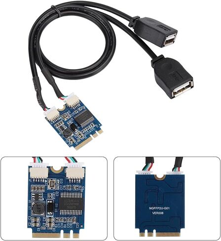 بطاقة رفع SUNGOOYUE NGFFP2UG01 M.2 NGFF إلى USB 2.0، محول مزدوج المنفذ، متوافق مع أنظمة سطح المكتب والكمبيوتر المحمول، واجهة AE الرئيسية in Kuwait