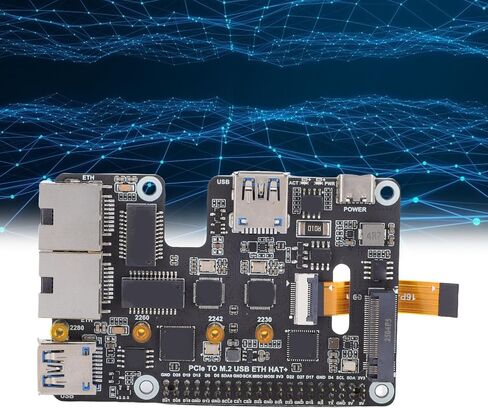 PCIe to USB 3.2 Gen1 M.2 NVMe Adapter, 2.5G Ethernet Port with VL805 Controller Chip, for RasPi 5 and 2230 2242 2260 2280 M.2 SSD in Saudi Arabia
