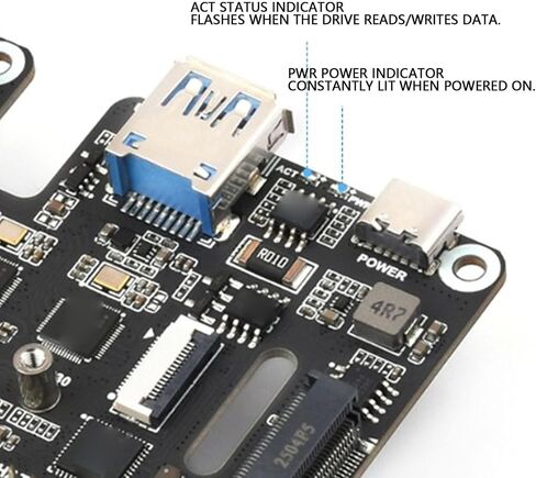 PCIe to USB 3.2 Gen1 M.2 NVMe Adapter, 2.5G Ethernet Port with VL805 Controller Chip, for RasPi 5 and 2230 2242 2260 2280 M.2 SSD in Saudi Arabia