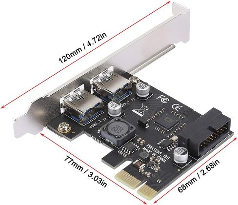 SUNGOOYUE USB 3.0 PCIe Expansion Card, 5Gbps Data Transfer Speed, VL805 Chip, 19/20PIN Interface, Computer Hardware with Short Circuit Protection in Saudi Arabia