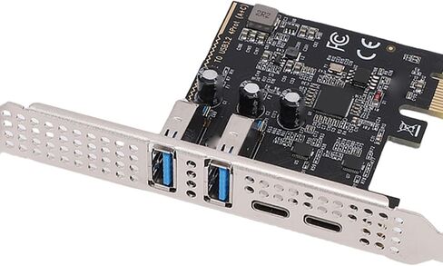 بطاقة توسيع Gugxiom PCIe إلى USB 3.2 Gen 1، منفذين من النوع C ومنفذين من النوع A، بطاقة USB توسيع PCIe بسرعة 5 جيجابت في الثانية لأجهزة الكمبيوتر المكتبية in Saudi Arabia