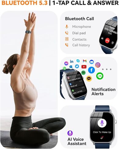 Smart Watches for Women Men, Fitness Tracker Watch with 110 Sports Modes, Step Counter/Sleep Monitor/Pedometer, IP68 Waterproof, Bluetooth Call & Music Control Smartwatch for iPhone/Android in Saudi Arabia