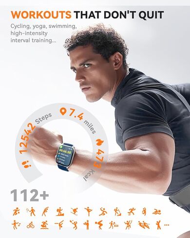 Smart Watches for Women Men, Fitness Tracker Watch with 110 Sports Modes, Step Counter/Sleep Monitor/Pedometer, IP68 Waterproof, Bluetooth Call & Music Control Smartwatch for iPhone/Android in Saudi Arabia