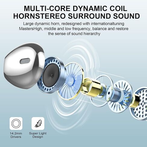 سماعات أذن لاسلكية، سماعات أذن بلوتوث 48 ساعة وقت اللعب مع شاشة عرض طاقة LED، سماعات أذن بلوتوث 5.4 مقاومة للماء IPX7 مع 4 ميكروفونات لأجهزة الكمبيوتر المحمول التي تعمل بنظام Android iOS، أرجواني in Kuwait