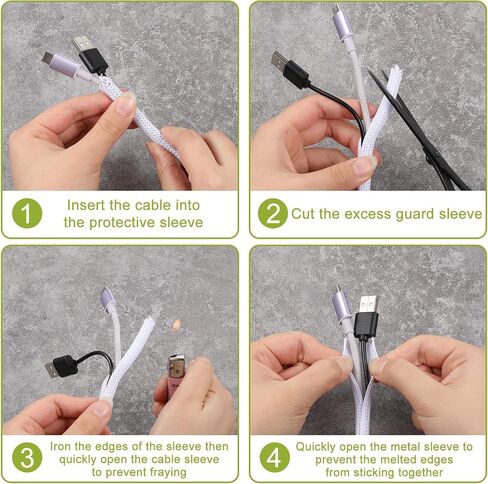 13ft Cord Protectors from Pets No Chew, Dog Cat Cord Protector Flexible Cable Sleeve Durable Braided Cords Cover Wire Protector from Rabbits Cats Ideal for USB, Power, Audio, Video Cords, White in Saudi Arabia