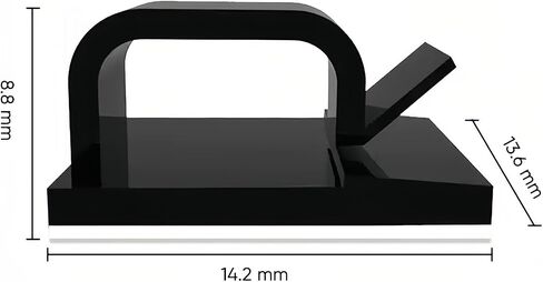 20pcs Cable Clips Set with Adhesive, Wire Holder Organizer Cord Management, Small Desk & Wall Organizer for Ethernet Cable, Car, Christmas Lights, Black in Saudi Arabia