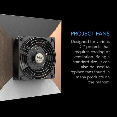 AC Infinity AXIAL 8038، مروحة مافن هادئة، 120 فولت تيار متردد 80 مم × 38 مم سرعة منخفضة، معتمدة من UL لمشاريع عادم تهوية التبريد DIY (عبوة من قطعتين) in Saudi Arabia