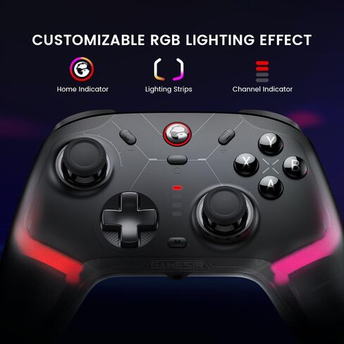 GameSir Cyclone 2 Pro Wireless Controller for Switch, Windows PC, Steam, Android, iOS, PC Game Controller with Mag-Res™ TMR Sticks, Hall Effect Triggers, RGB Lightning, 6-Axis Gyro(White)(Renewed) in Saudi Arabia