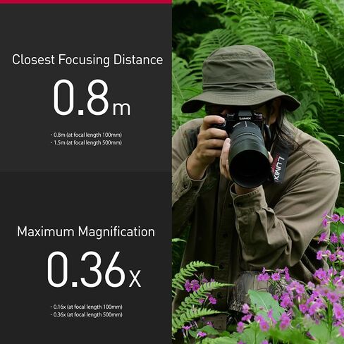 عدسة باناسونيك LUMIX S Series 100-500 ملم F5-F7.1 Ultra Telephoto على شكل حرف L - S-R100500 in Saudi Arabia