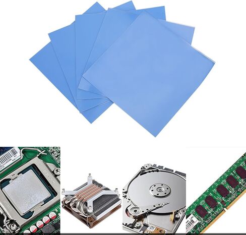 Estink 5Pcs Silicone Thermal Conductivity Pad Heat Conduction Sheet Thermal Pad 100x100x0.5mm 1.5W for CPU GPU LED Power Supply with Excellent Insulation Viscosity Elasticity in Saudi Arabia