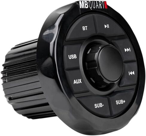 جهاز استقبال بمقياس بحري MB Quart GMR1.5S2B مع بلوتوث + (2) حزمة مكبرات صوت سوداء مقاس 6.5 بوصة مع 2 حاوية مكبر صوت Rockville MAC65B مقاس 6.5 بوصة من الألومنيوم الأسود على شكل برج ويك بورد in Kuwait