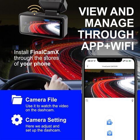 2026 Upgraded Dash cam Pro 4K Wireless Car Dashcam Front Rear, 4K 2160P/FHD Dash Camera for Cars, 3.16" IPS, 5.8GHZ WiFi, GPS, with 64GB Card, 170° Wide Angle Lens (1 Set (128G)) in Saudi Arabia