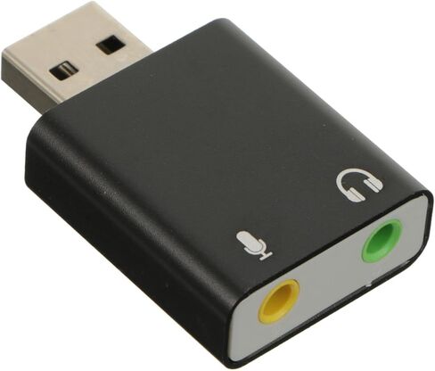 محول بطاقة صوت خارجي USB من الألومنيوم مع سماعة رأس صوت ستيريو ومقبس ميكروفون للكمبيوتر المحمول وسطح المكتب وواجهة صوت USB محمولة لتوصيل وتشغيل الموسيقى in Kuwait