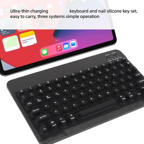 Sanpyl Keyboard for Long Nails, Wireless Bluetooth Keyboard with Silicone Raised Protective Cover, for Wins, for Android, for iOS, Slim Quiet (Pink) in Saudi Arabia