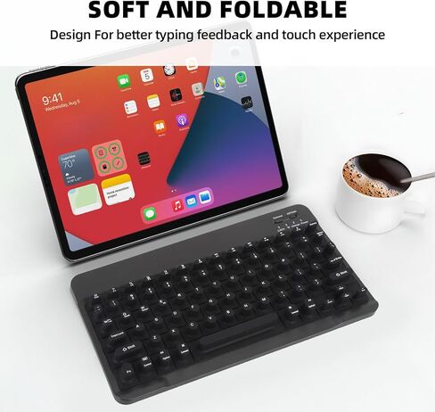 Sanpyl Keyboard for Long Nails, Wireless Bluetooth Keyboard with Silicone Raised Protective Cover, for Wins, for Android, for iOS, Slim Quiet (Pink) in Saudi Arabia