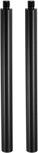 PATIKIL 12" Metal Extension Rod, 2 Pcs 1/4"-20 Female to Male Thread 0.47" Aluminum Alloy Lightweight Stabilizer Accessory Mount Tripod Extender Tube for Tripod DSLR Action Cameras, Black in Saudi Arabia