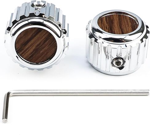 2Pcs Aluminum Alloy Electric Bass Guitar Knobs 6.1mm（15/64"） Potentiometer Shaft Flat Top Speed Control Metal Volume Tone Knobs for Electric Bass Guitar Replacement(Gold -Wood Grain Top) in Saudi Arabia