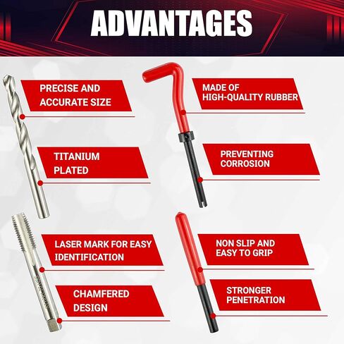 wesleydrill 49PCS Thread Chaser Set, Metric and SAE Thread Repair Kit, 22 Taps, 24 Dies, 3 Thread Files, UNF and UNC Size in Kuwait