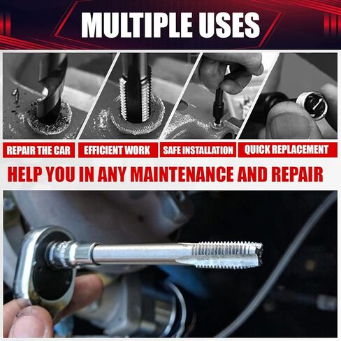 wesleydrill 49PCS Thread Chaser Set, Metric and SAE Thread Repair Kit, 22 Taps, 24 Dies, 3 Thread Files, UNF and UNC Size in Kuwait