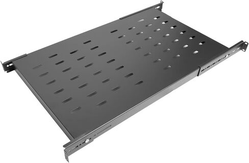 رف خادم 1U قابل للتعديل بعمق 28-34.4 بوصة، تصميم مزود بفتحات تهوية لـ 4 رفوف وخزائن كمبيوتر، سعة تحميل شديدة التحمل 80 كجم in Kuwait